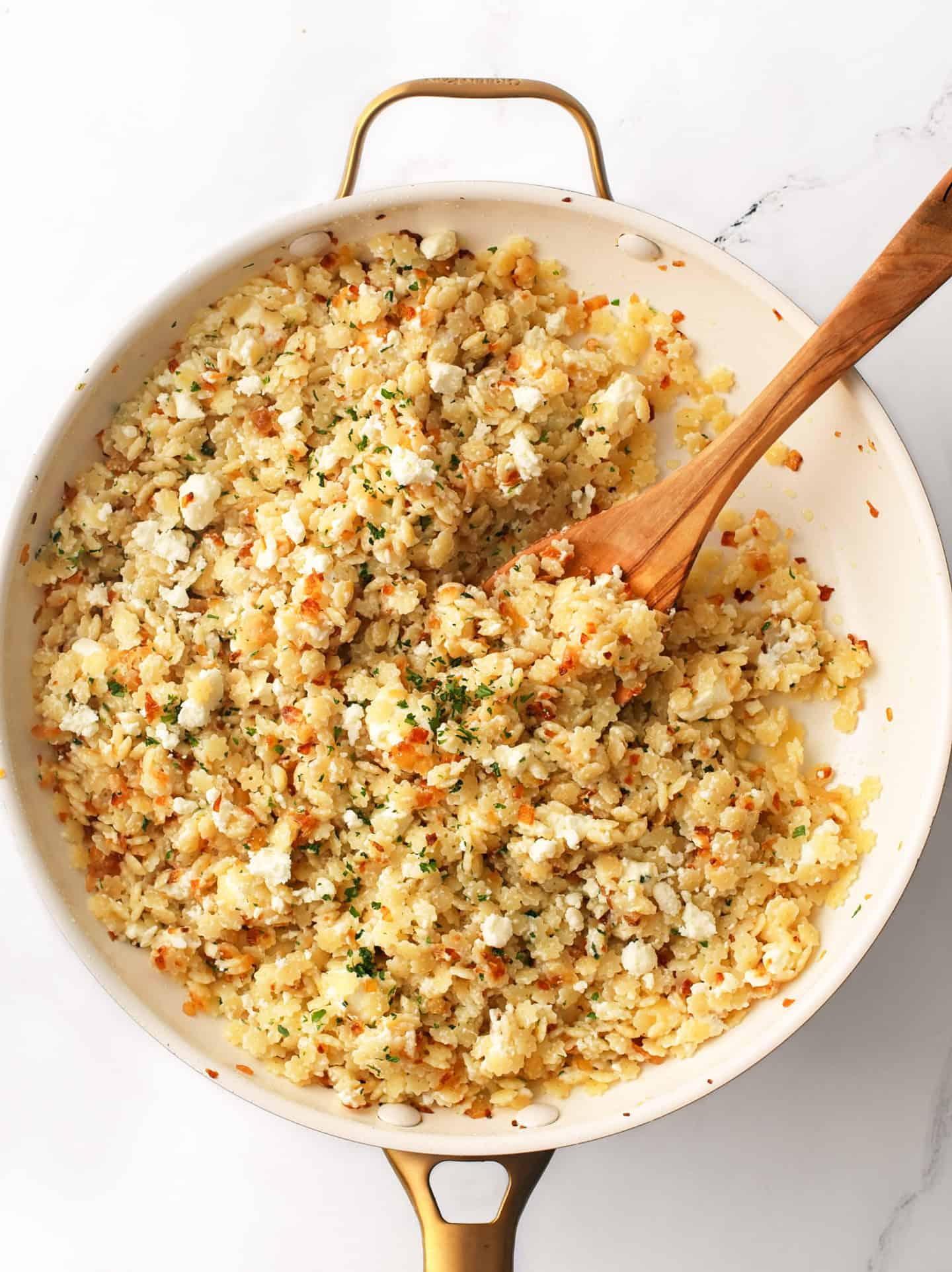 Caramelized Onion and Feta Pasta.