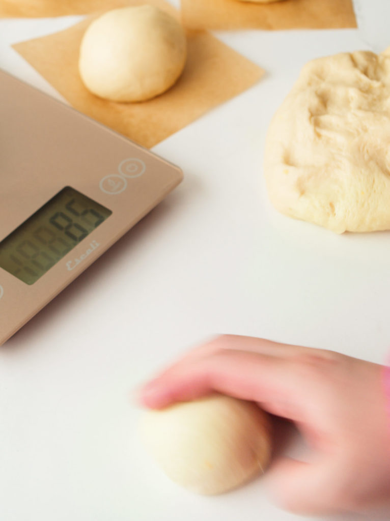 Brioche dough balls.