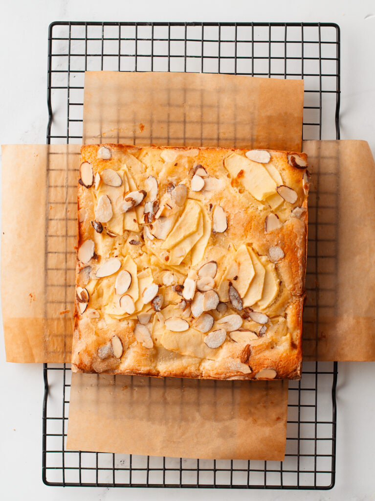 Freshly baked apple cake.