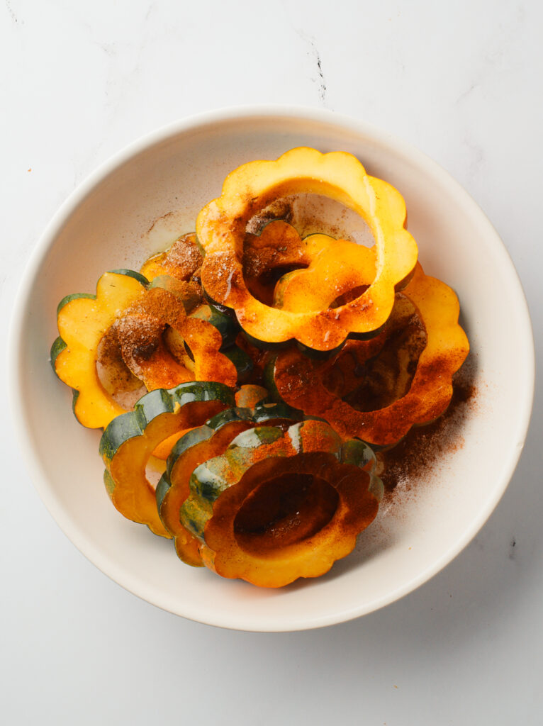 Acorn slices in big bowl.