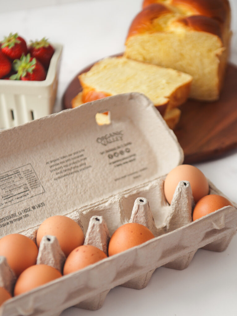 Eggs used for the custard in the French toast.