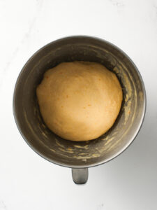 Dough resting in mixing bowl.