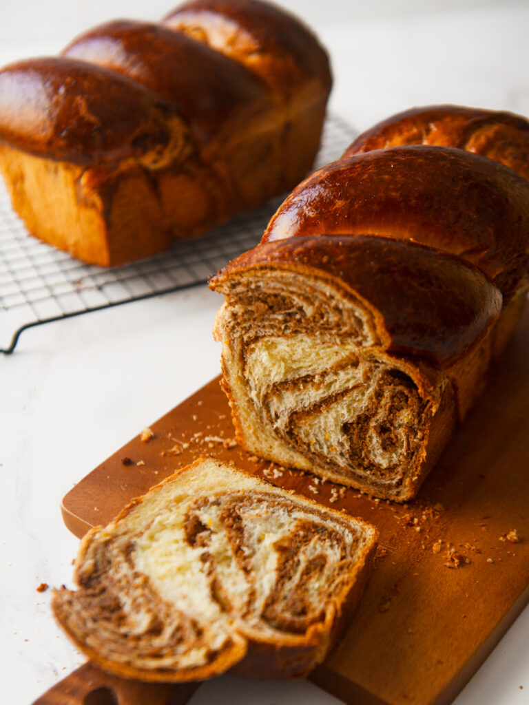 Two Cozonac Babka loaves.