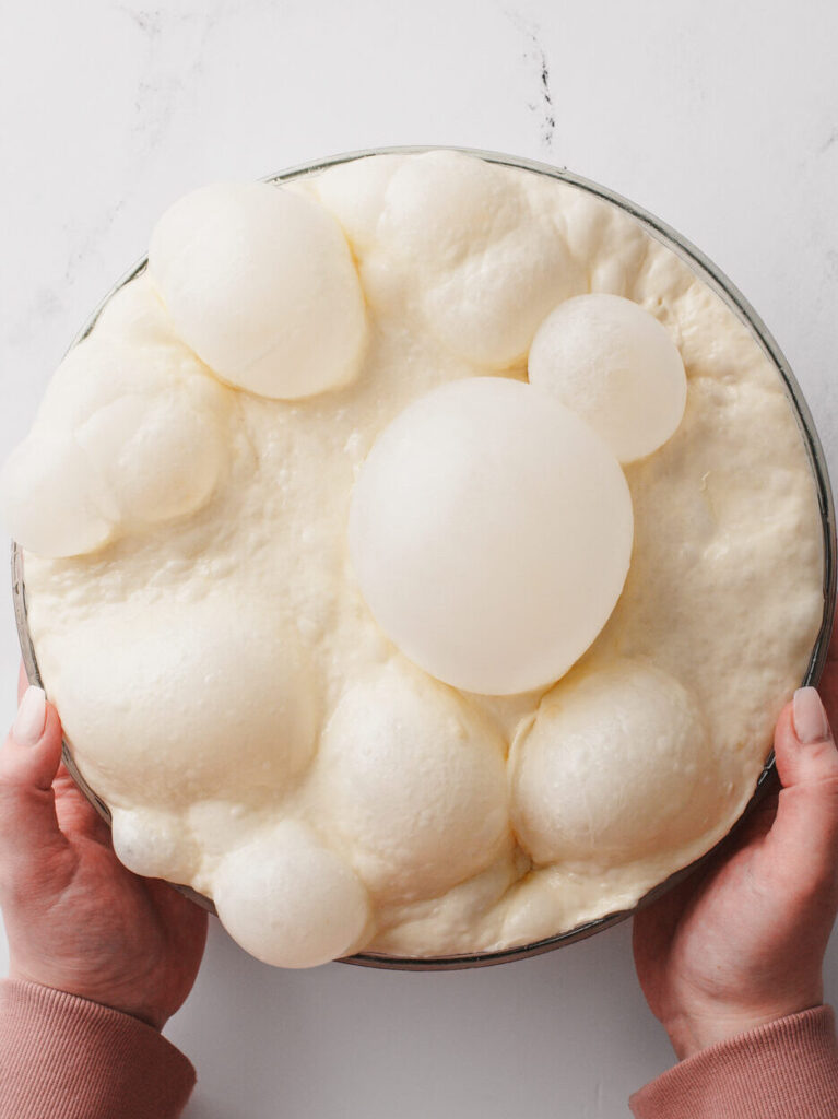 Dough bubbles.